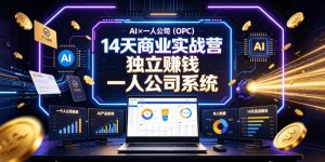 AI×一人公司(OPC)14天商业实战营,用AI帮你搭建一个属于你自己的、能独立賺钱的一人公司系统-淘金日记