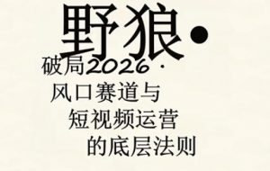 野狼团队·多平台实操运营课,覆盖AI口播、服装、好物、漫剪等热门玩法(更新4月)-淘金日记