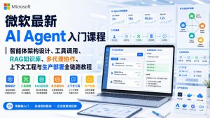 微软最新AI Agent入门课程|智能体架构设计、工具调用、RAG知识库、多代理协作、上下文工程与生产部署全链路教程【英文】-淘金日记