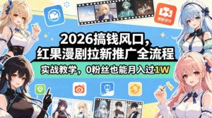 2026搞钱风口,红果漫剧拉新推广全流程实战教学,0粉丝也能月入过1W-淘金日记