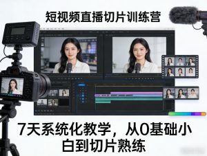 短视频直播切片训练营，7天系统化教学，从0基础小白到切片熟练-淘金日记