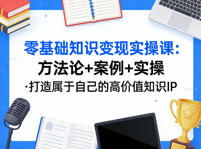 零基础知识变现实操课，方法论+案例+实操，打造属于自己的高价值知识IP-淘金日记