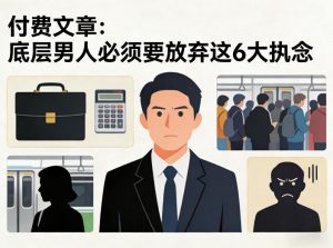 付费文章：底层男人必须要放弃这6大执念-淘金日记