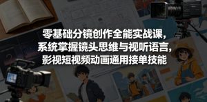 零基础分镜创作全能实战课,系统掌握镜头思维与视听语言,影视短视频动画通用接单技能-淘金日记