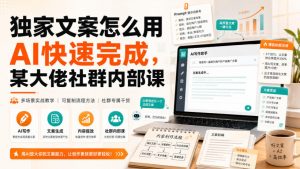 独家文案怎么用AI快速完成,某大佬社群内部课-淘金日记
