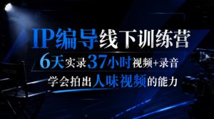 后浪·IP编导线下训练营,6天实录37小时视频+录音,学会拍出人味视频的能力-淘金日记