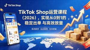 TikTok Shop运营课程（2026），实现从0到1的稳定出单与高效放量-淘金日记