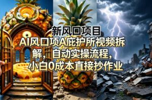 新风口项目AI庇护所视频拆解，自动实操流程，小白0成本直接抄作业-淘金日记