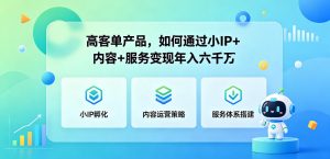 高客单产品,如何通过小IP+内容+服务变现年入六干W-淘金日记