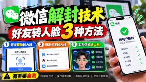 微信解封技术，好友转人脸3种方法，外来技术，有需要自测-淘金日记