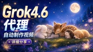 Grok 4.6代理自动制作视频!从提示词到成片全流程详细分享|AI Agent实操分享-淘金日记