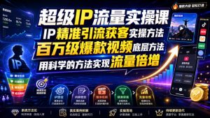 超级IP流量实操课，IP精准引流获客实操方法，百万级爆款视频底层方法，用科学的方法实现流量倍增-淘金日记
