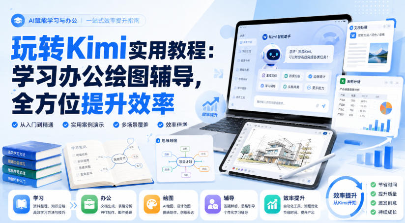 玩转Kimi实用教程：学习办公绘图辅导，全方位提升效率-淘金日记