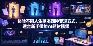 体验不同人生副本四种变现方式,适合新手做的AI题材视频-淘金日记