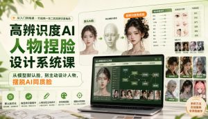 高辨识度AI人物捏脸设计系统课,从模型默认脸,到主动设计人物,摆脱AI同质脸-淘金日记