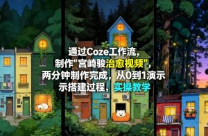 通过Coze工作流制作《宫崎骏治愈视频》,两分钟制作完成,从0到1演示搭建过程,实操教学-淘金日记