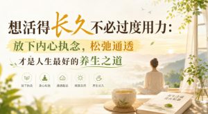 付费文章:想活得长久不必过度用力:放下内心执念,松弛通透才是人生最好的养生之道-淘金日记