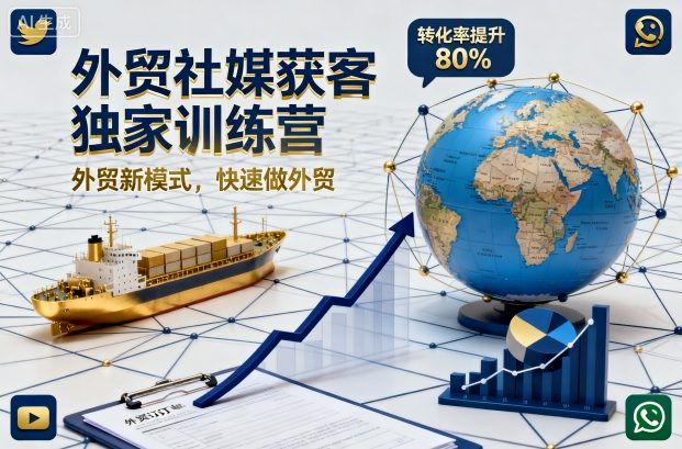 外贸社媒获客独家训练营，外贸新模式，快速做外贸（更新26年08月21日）-淘金日记