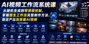 AI视频工作流系统课,从随机生成到导演级控制,掌握图生工作流完整制作方法,稳定产出高质量AI视频-淘金日记