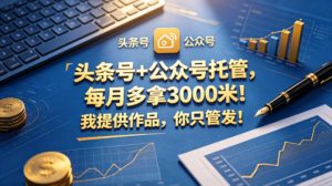 头条号+公众号托管,每月多拿3000米!我提供作品,你只管发!【揭秘】-淘金日记