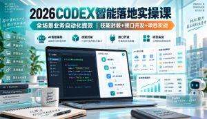 2026Codex智能落地实操课，全场景业务自动化提效，技能封装+接口开发+项目实战-淘金日记