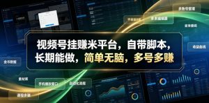 视频号挂賺米平台,自带脚本,长期能做,简单无脑,多号多賺【揭秘】-淘金日记