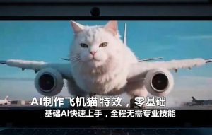 AI制作飞机猫特效,零基础AI快速上手,全程无需专业技能-淘金日记