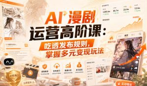 AI漫剧运营高阶课:吃透发布规则,掌握多元变现玩法-淘金日记