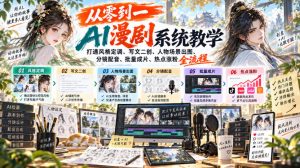 从零到一AI漫剧系统教学,打通风格定调、写文二创、人物场景出图、分镜配音、批量成片、热点涨粉全流程-淘金日记