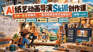 AI纸艺动画导演Skill创作课|定格+连续双模式,一套流程搞定纸艺动画成片【教程+skill】-淘金日记