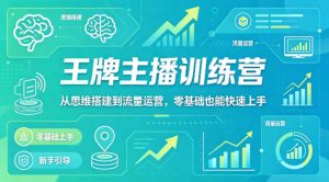抖音王牌主播训练营,从思维搭建到流量运营,零基础也能快速上手-淘金日记