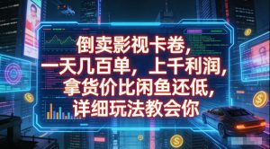 倒卖影视卡卷，拿货价比闲鱼还低，一天几百单，单日1k+利润，详细玩法教会你【揭秘】-淘金日记