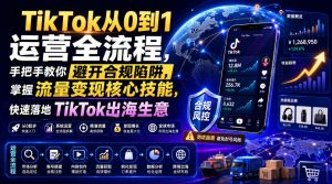 TikTok从0到1运营全流程，手把手教你避开合规陷阱，掌握流量变现核心技能，快速落地TikTok出海生意（更新7月）-淘金日记