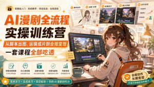 AI漫剧全流程实操训练营,从脚本出图、运镜成片到合规变现,一套课程全部吃透-淘金日记