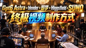GPT-6 Astra+Blender+即梦+Higgsfield+Suno=终极视频制作方式！-淘金日记