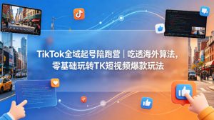 TikTok全域起号陪跑营|吃透海外算法,零基础玩转TK短视频爆款玩法-淘金日记