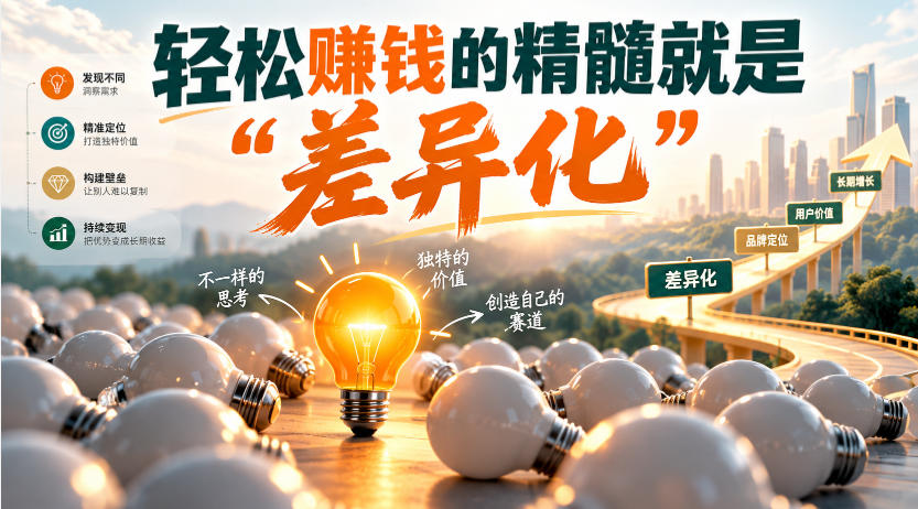 某公众号付费文章：轻松賺钱的精髓就是“差异化”-淘金日记