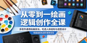 从零到一绘画逻辑创作全课,多软件通用绘画技法,吃透人体结构与造型设计,零基础轻松进阶接单变现-淘金日记