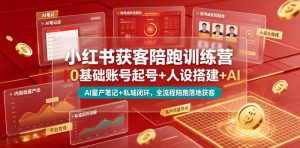 小红书获客陪跑训练营|0基础账号起号+人设搭建+AI量产笔记+平台变现+私域闭环,全流程陪跑落地获客-淘金日记