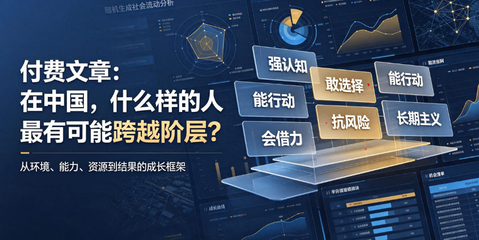 付费文章：在中国，什么样的人最有可能跨越阶层？-淘金日记