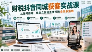 财税抖音同城获客实战课|从账号搭建、爆款文案到直播引流全体系落地-淘金日记