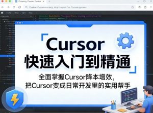 Cursor快速入门到精通,全面掌握Cursor降本增效,把Cursor变成日常开发里的实用帮手-淘金日记