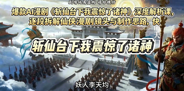 爆款AI漫剧《斩仙台下我震惊了诸神》深度解析课，逐段拆解仙侠漫剧镜头与制作思路，快速复刻爆款创作模式-淘金日记