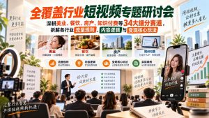 短视频专题研讨会,深耕美业、餐饮、房产、知识付费等34大细分赛道,拆解各行业流量规则、内容逻辑与变现核心玩法(更新1011)-淘金日记