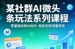 某社群的AI微头条玩法系列课程,零基础玩转AI创作,轻松实现流量变现-淘金日记
