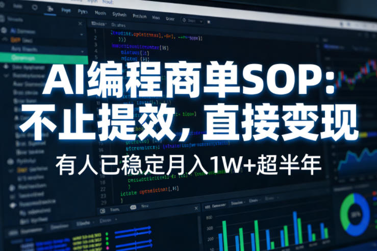 AI编程商单SOP，AI编程不能只给工作提效，还要直接变现，有人已经稳定月入1W+半年了-淘金日记