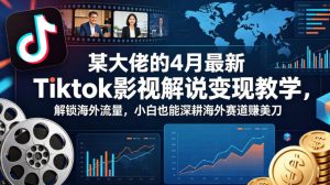 某大佬的4月最新Tiktok影视解说变现教学，解锁海外流量，小白也能深耕海外赛道賺美刀（更新）-淘金日记