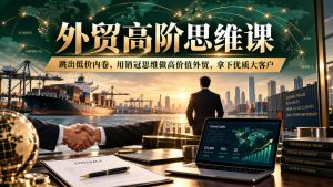 外贸高阶思维课,跳出低价内卷,用销冠思维做高价值外贸,拿下优质大客户-淘金日记