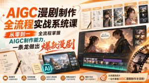 AIGC漫剧制作全流程实战系统课,从零到一全流程掌握AIGC制作能力,一条龙做出爆款漫剧-淘金日记
