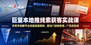 巨量本地推线索获客实战课,手把手拆解平台流量底层规则,解决门店缺客源、广告投放成本高、留资转化差等痛点-淘金日记